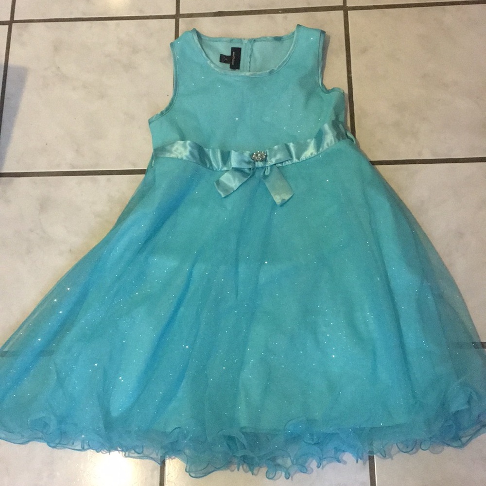 Girl's Sparkly Light Blue Formal Dress